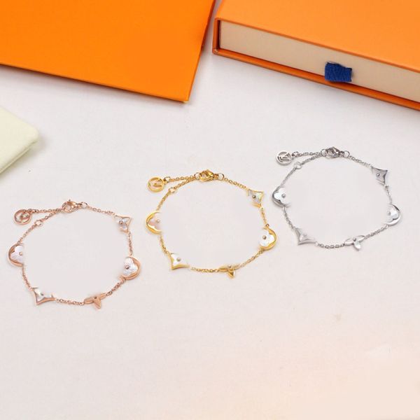 Classic Fashion Shell Charm Bracelets 18K Gold Titanium steel Chains Letter Bangle Brand Designer Wedding Lovers Jewelry Gift
Classic Fashion Shell Charm Bracelets 18K Gold Titanium steel Chains Letter Bangle Brand Designer Wedding Lovers Jewelry Gift