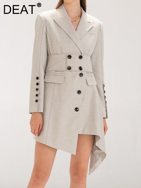 women's suits blazers deat fashion blazer notched collar double breasted long sleeve belt waist gray suit jackets spring 2023 17a6359 2, White;black
women's suits blazers deat fashion blazer notched collar double breasted long sleeve belt waist gray suit jackets spring 2023 17a6359 2, White;black