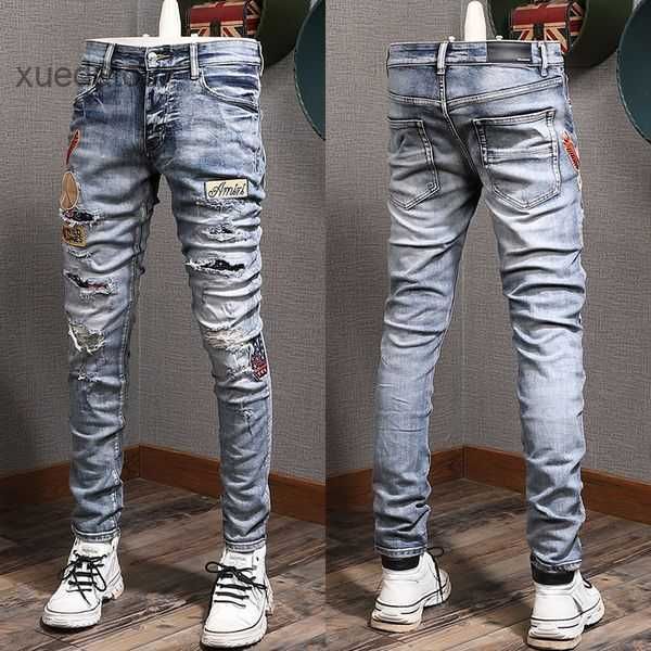 biker stretch jeans design denim fit for mens slim painted patch trim leg cowboy pants male 5 s68q, Blue
biker stretch jeans design denim fit for mens slim painted patch trim leg cowboy pants male 5 s68q, Blue