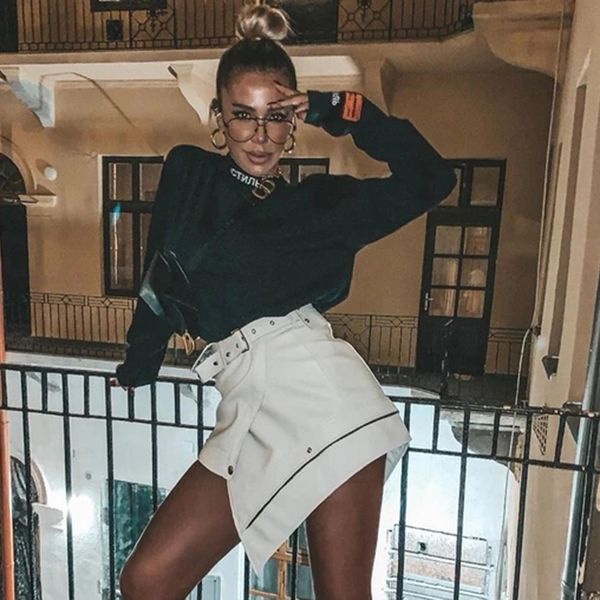 dresses asymmetry pu leather skirt women punk rock belt zipper high waist mini skirt new streetwear female 2021 black fashion tide, White;black
dresses asymmetry pu leather skirt women punk rock belt zipper high waist mini skirt new streetwear female 2021 black fashion tide, White;black
