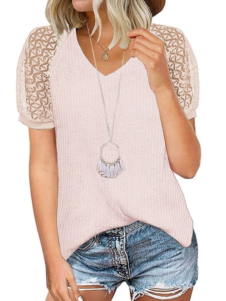 womens tshirt women hollow out patchwork pullover lantern short sleeve vneck for summer 230419, White
womens tshirt women hollow out patchwork pullover lantern short sleeve vneck for summer 230419, White