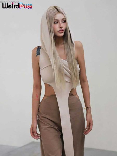 weird puss irregular y2k hooded women tank solid cross flods long ribbon sleeveless streetwear casual wild stretchy vest 0419, White
weird puss irregular y2k hooded women tank solid cross flods long ribbon sleeveless streetwear casual wild stretchy vest 0419, White