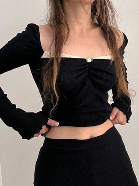 women's t shirts y2k lace bow crop cute fairycore harajuku basic casual shirt women aesthetic chic tee autumn spring korean 90s, White
women's t shirts y2k lace bow crop cute fairycore harajuku basic casual shirt women aesthetic chic tee autumn spring korean 90s, White