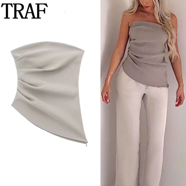 women's tanks camis traf 2023 off shoulder tube women asymmetric corset female pleated backless sleeveless woman party night summer s 2, White
women's tanks camis traf 2023 off shoulder tube women asymmetric corset female pleated backless sleeveless woman party night summer s 2, White