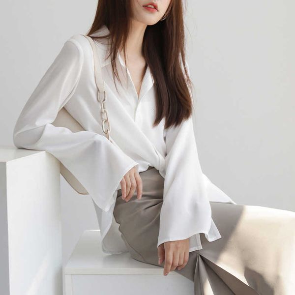 lazy han fan loose fit chiffon long sleeve shirt for women 2023 new flare solid color slim white
lazy han fan loose fit chiffon long sleeve shirt for women 2023 new flare solid color slim white