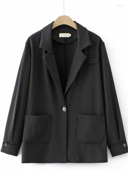 outerwear plus size women's blazer spring and autumn with pockets on both sides solid colour lapel placket single button cardigan jacke, Black
outerwear plus size women's blazer spring and autumn with pockets on both sides solid colour lapel placket single button cardigan jacke, Black