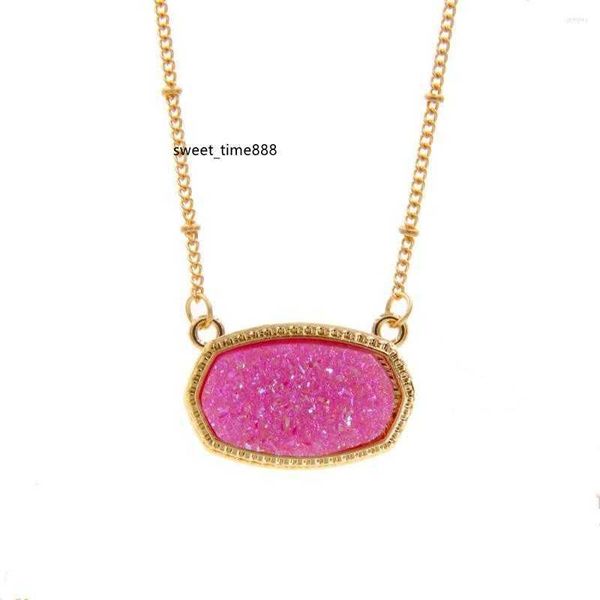 pendant necklaces resin oval druzy necklace gold color chain drusy hexagon style luxury designer brand fashion jewelry for women, Silver
pendant necklaces resin oval druzy necklace gold color chain drusy hexagon style luxury designer brand fashion jewelry for women, Silver