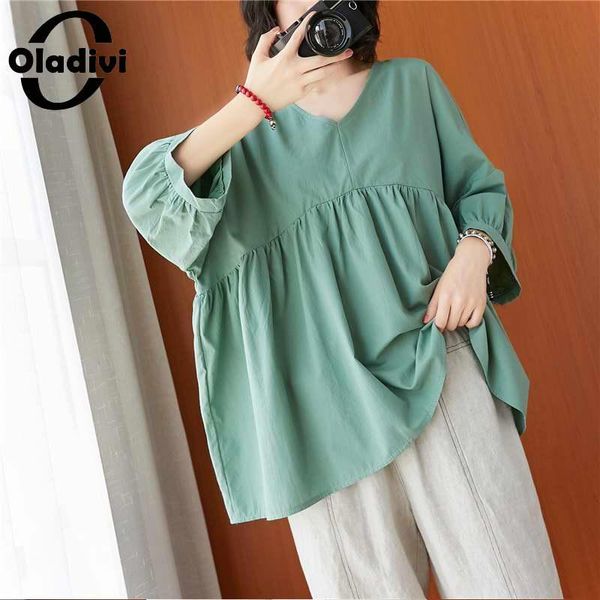 t-shirt oladivi oversized 3/4 sleeve cotton linen solid blouses women oversize casual loose shirt tee big tunic 4xl 5xl 6xl 7xl 8xl, White
t-shirt oladivi oversized 3/4 sleeve cotton linen solid blouses women oversize casual loose shirt tee big tunic 4xl 5xl 6xl 7xl 8xl, White