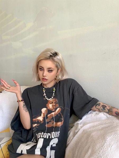 men's tshirts vintage big biggie rap character pattern retro y2k shortsleeved american casual loose cotton oversized tshirt man hiphop, White;black
men's tshirts vintage big biggie rap character pattern retro y2k shortsleeved american casual loose cotton oversized tshirt man hiphop, White;black