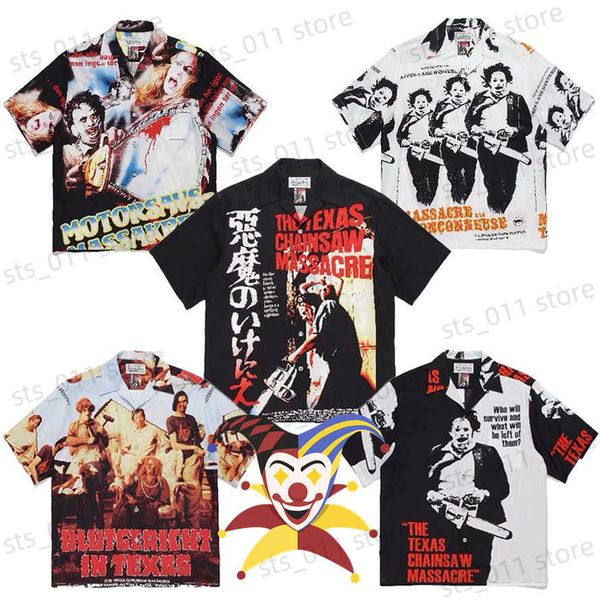 men's casual shirts wacko maria shirt men women vintage hawaii t-shirt tees shirts for men t230419, White;black
men's casual shirts wacko maria shirt men women vintage hawaii t-shirt tees shirts for men t230419, White;black