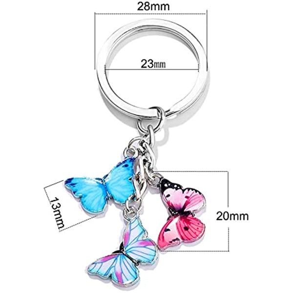 Image of Wholesale GloryMM Multicolor Butterfly Pendant Keyring Butterfly Keychain Colorful Butterfly Cute Bag Charm for Women
