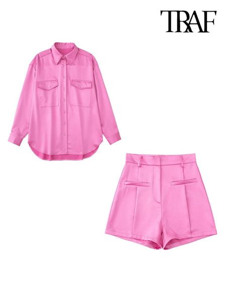 dress traf women fashion with pockets loose fitting shirts and high waist zipper fly shorts female two piece sets mujer, White 
dress traf women fashion with pockets loose fitting shirts and high waist zipper fly shorts female two piece sets mujer, White