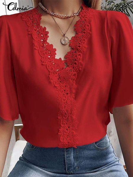 t-shirt celmia solid white vneck tunic women 2022 summer office lace blusas ruffled short sleeve fashion elegant blouses shirts
t-shirt celmia solid white vneck tunic women 2022 summer office lace blusas ruffled short sleeve fashion elegant blouses shirts