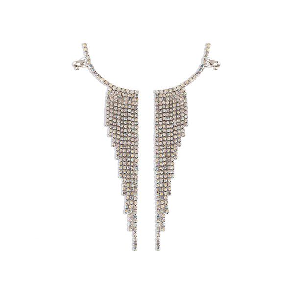 new luxury rhinestone crystal long tassel dangle earrings for women bridal drop earrings party wedding jewelry gifts, Silver
new luxury rhinestone crystal long tassel dangle earrings for women bridal drop earrings party wedding jewelry gifts, Silver