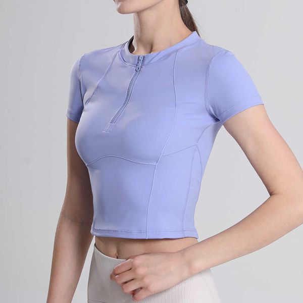tracksuits new half zip fitness suit women sports short sleeve t-shirt summer tight yoga running quick, Gray
tracksuits new half zip fitness suit women sports short sleeve t-shirt summer tight yoga running quick, Gray