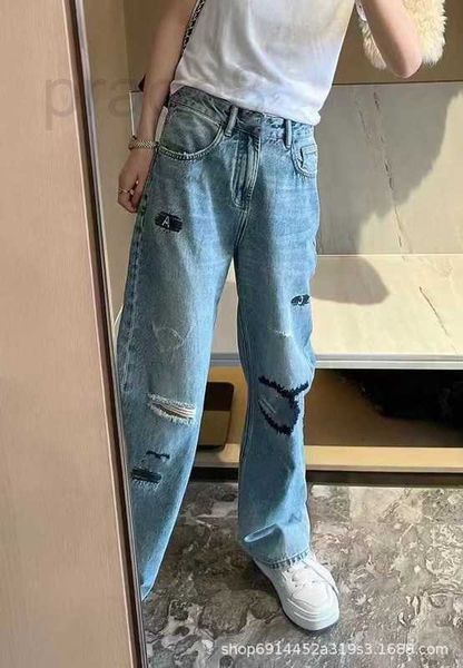 women's jeans designer nanyou quality embroidery perforated pants 2023 spring/summer new high waist denim straight leg for women 458v, Blue
women's jeans designer nanyou quality embroidery perforated pants 2023 spring/summer new high waist denim straight leg for women 458v, Blue