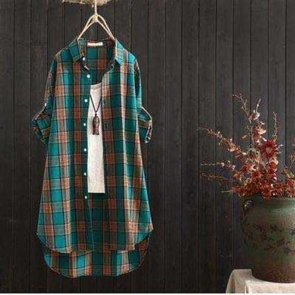 medium length checkered shirt women's spring and autumn new art multi color cardigan loose long sleeved coat top, White
medium length checkered shirt women's spring and autumn new art multi color cardigan loose long sleeved coat top, White