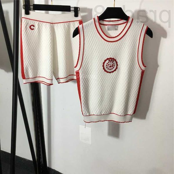women's two piece pants designer 23ss women designer tee sets knits outfit suits with letter embroidery girls milan runway brand shirts, White
women's two piece pants designer 23ss women designer tee sets knits outfit suits with letter embroidery girls milan runway brand shirts, White