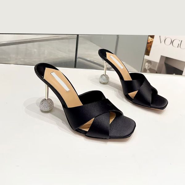 2023 transparent diamond heel sandals aquazzura 100% cowhide high heels shoes spool slingbacks women designer dress shoe, Black
2023 transparent diamond heel sandals aquazzura 100% cowhide high heels shoes spool slingbacks women designer dress shoe, Black