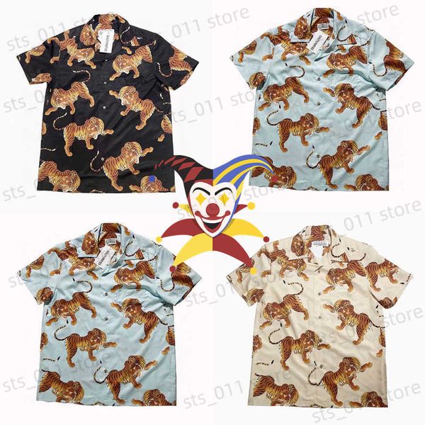 men's casual shirts new tiger printing wacko maria shirt men women 1 1 hawaiian shirts t230419, White;black
men's casual shirts new tiger printing wacko maria shirt men women 1 1 hawaiian shirts t230419, White;black