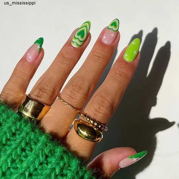 false nails green french false nails with heart design star 24pcs full cover press on nails almond artificial fingernail tips fake nail art, Red;gold
false nails green french false nails with heart design star 24pcs full cover press on nails almond artificial fingernail tips fake nail art, Red;gold