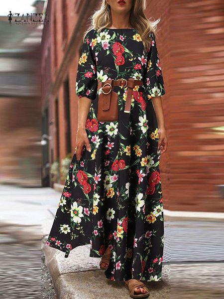 dresses women bohemian maxi dress 2022 zanzea summer half sleeve floral printed holiday sundress beach long vestidos kaftan robe femme, Black;gray
dresses women bohemian maxi dress 2022 zanzea summer half sleeve floral printed holiday sundress beach long vestidos kaftan robe femme, Black;gray