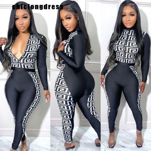 pants autumn slim jumpsuit women fashion nightclub style zipper vneck long sleeve colorblock print jumpsuit women, White
pants autumn slim jumpsuit women fashion nightclub style zipper vneck long sleeve colorblock print jumpsuit women, White