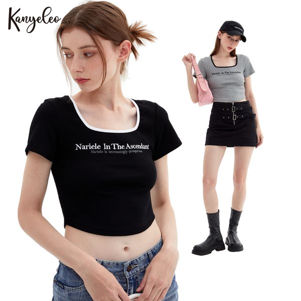 womens tshirt kanyeleo square neck letter embroidery pattern niche design sense of slim thin shortsleeved women 230419, White
womens tshirt kanyeleo square neck letter embroidery pattern niche design sense of slim thin shortsleeved women 230419, White
