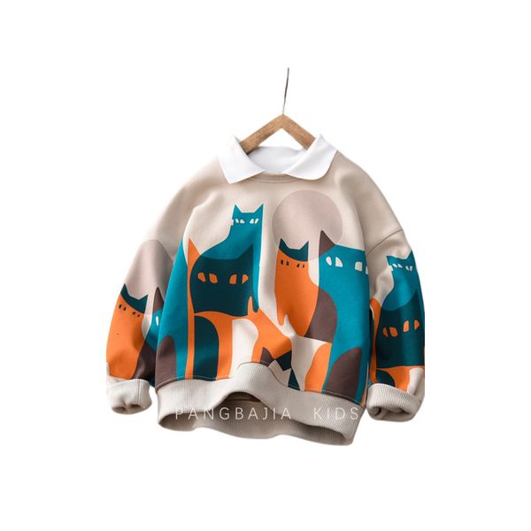 hoodies sweatshirts boys' sweater spring and autumn 2023 medium big cat print children's wear fried street long sleeve polo shirt, Black
hoodies sweatshirts boys' sweater spring and autumn 2023 medium big cat print children's wear fried street long sleeve polo shirt, Black