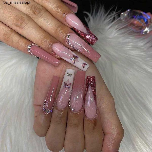 false nails 24pcs gradient long ballet false nails with glue rhinestone butterfly design artificial fake nail full cover press on fingernail, Red;gold
false nails 24pcs gradient long ballet false nails with glue rhinestone butterfly design artificial fake nail full cover press on fingernail, Red;gold