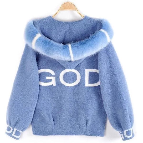 sweaters fall fur collar hooded mink cashmere knitted jacket women korean fashion long sleeve sweater cardigan casual soft short outwear, White;black
sweaters fall fur collar hooded mink cashmere knitted jacket women korean fashion long sleeve sweater cardigan casual soft short outwear, White;black