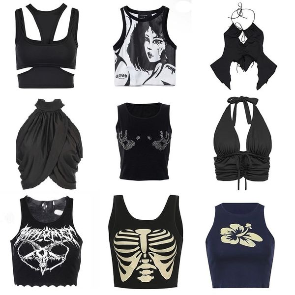 women's tanks camis black corset gothic clothes spaghetti strap crop fashion high street 90s y2k aesthetic summer women camisole party, White
women's tanks camis black corset gothic clothes spaghetti strap crop fashion high street 90s y2k aesthetic summer women camisole party, White