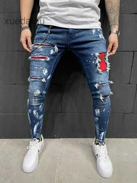 male men slim-fit jeans ripped painted fashion patch beggar pants jumbo mens pencil hip hop drop 3 8dpt, Blue
male men slim-fit jeans ripped painted fashion patch beggar pants jumbo mens pencil hip hop drop 3 8dpt, Blue