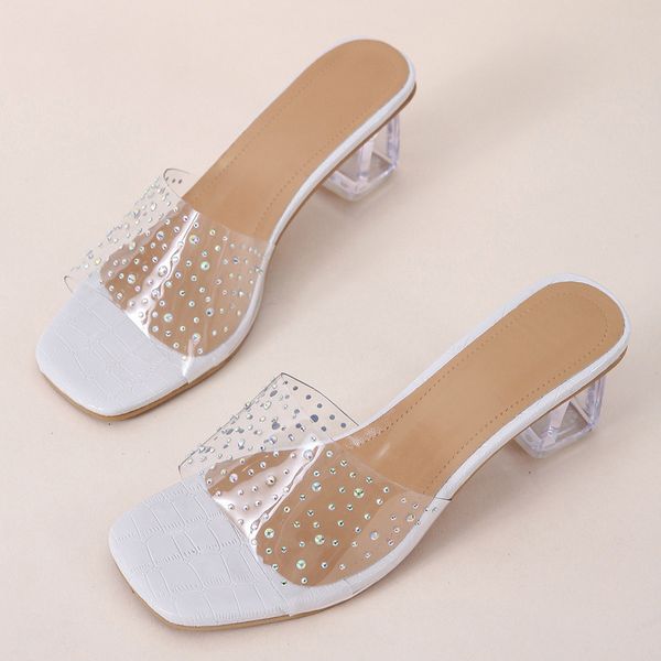 slippers highheeled slipper summer crystal heel drill outer wear comfortable shallow mouth women's shoes 230419, Black
slippers highheeled slipper summer crystal heel drill outer wear comfortable shallow mouth women's shoes 230419, Black