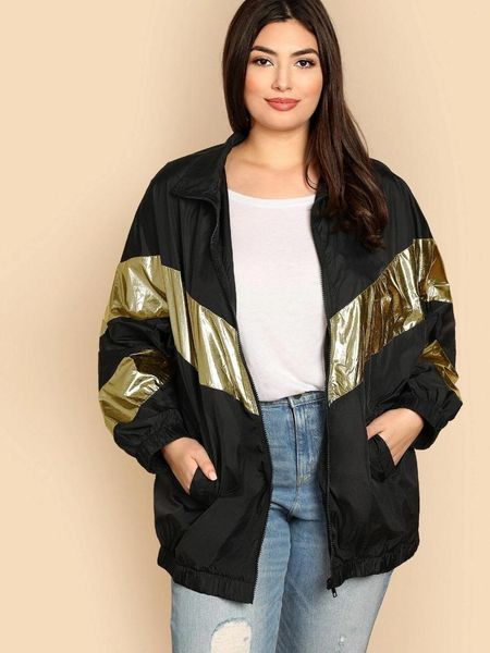 outerwear plus size elegant spring autumn long sleeve casual jacket women gold black metallic oversize coat female large streetwear
outerwear plus size elegant spring autumn long sleeve casual jacket women gold black metallic oversize coat female large streetwear