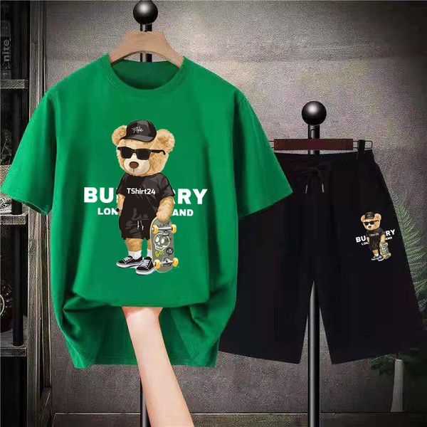 men's tracksuits bear cotton suits black korean kpop oversized short sets luxury brand t-shirts shorts cartoon graphic in streetwear 23, Gray
men's tracksuits bear cotton suits black korean kpop oversized short sets luxury brand t-shirts shorts cartoon graphic in streetwear 23, Gray