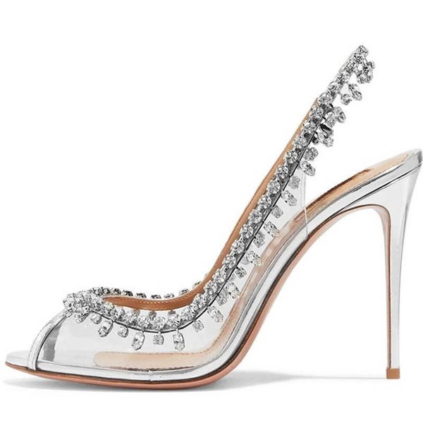new sandals new summer transparent shoes for women crystal chain high heel 's peep toe slingback pumps wedding 230406, Black
new sandals new summer transparent shoes for women crystal chain high heel 's peep toe slingback pumps wedding 230406, Black