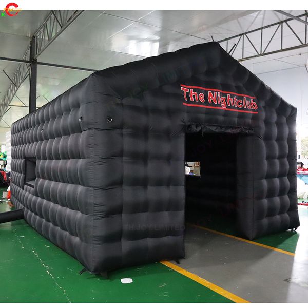 

delivery outdoor activities blow up black cube bar tent inflatable nightclub portable party tent disco light n fog machine