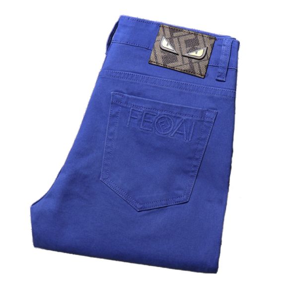 men's jeans spring summer thin denim slim fit european american high-end brand small straight pants xw6020-2, Blue
men's jeans spring summer thin denim slim fit european american high-end brand small straight pants xw6020-2, Blue