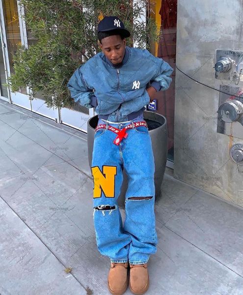 men's jeans alphabet flocking embroidered jeans y2k american street do old ripped straight leg loose casual wide foot pants 230419, Blue
men's jeans alphabet flocking embroidered jeans y2k american street do old ripped straight leg loose casual wide foot pants 230419, Blue