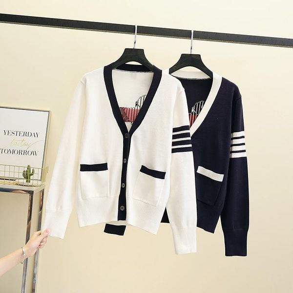 sweaters 2021 fall spring cardigan sweater y2k sweaters korean fashion knitted long sleeve clothes kawaii women casual clothing, White;black
sweaters 2021 fall spring cardigan sweater y2k sweaters korean fashion knitted long sleeve clothes kawaii women casual clothing, White;black