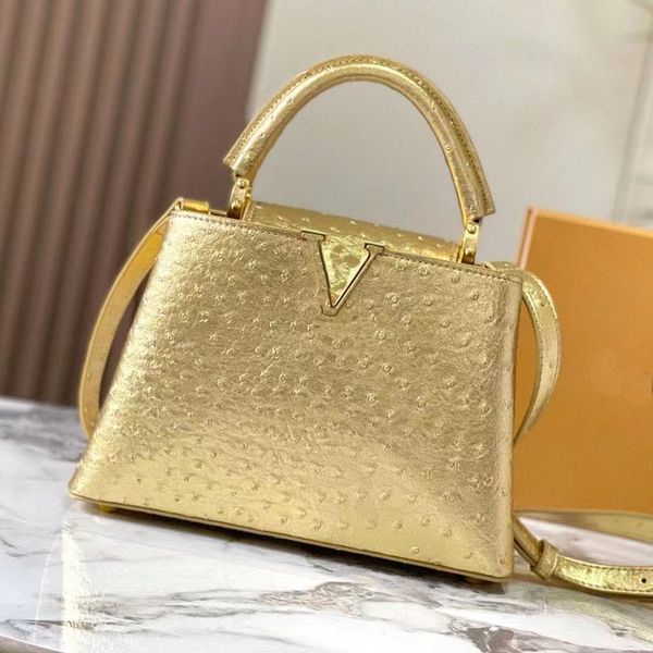 ostrich genuine leather handbag shoulder bags handle totes fashion letter lock crossbody bags capucines handbags removable adjustable strap
ostrich genuine leather handbag shoulder bags handle totes fashion letter lock crossbody bags capucines handbags removable adjustable strap