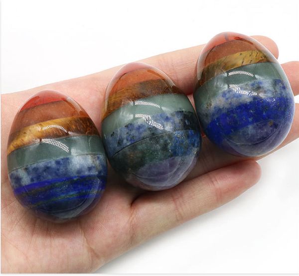 48mm egg shaped natural crystal tiger eye gemstone colorful stone splicing process 7 chakra easter color egg, Black
48mm egg shaped natural crystal tiger eye gemstone colorful stone splicing process 7 chakra easter color egg, Black