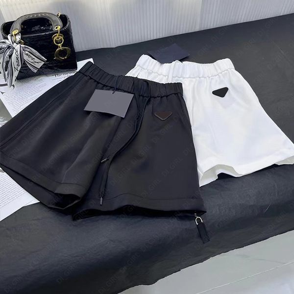 women short designer triangle letter shorts summer fshion with pocket ladies casual sportswear pant, White;black
women short designer triangle letter shorts summer fshion with pocket ladies casual sportswear pant, White;black