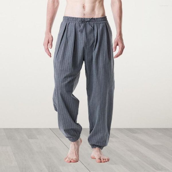 men's pants men harem striped print drawstring summer trousers loose elastic waist casual deep crotch ankle-banded sports, Black
men's pants men harem striped print drawstring summer trousers loose elastic waist casual deep crotch ankle-banded sports, Black