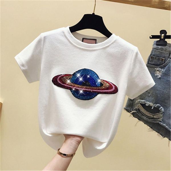 t-shirt fashion summer female cotton white tshirt women color planet sequin embroidered short sleeve female tshirt
t-shirt fashion summer female cotton white tshirt women color planet sequin embroidered short sleeve female tshirt