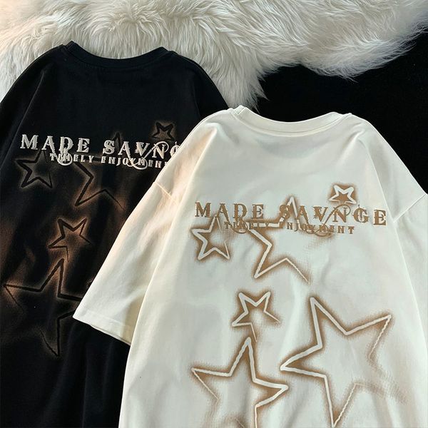 mens tshirts american street retro letter printing short sleeved t shirt for men and women in summer fashion loose design couple clothes ins, White;black
mens tshirts american street retro letter printing short sleeved t shirt for men and women in summer fashion loose design couple clothes ins, White;black