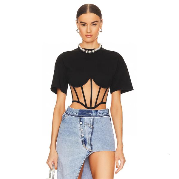 women's t-shirt summer summer women's cotton crewneck meshmesh stitching short sleeve t-shirt y2k high-quality fishbone perspectiv, White
women's t-shirt summer summer women's cotton crewneck meshmesh stitching short sleeve t-shirt y2k high-quality fishbone perspectiv, White