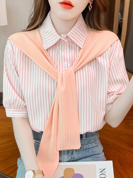 shirts blouse women short sleeve turn down collar striped blouse shirt women blusas mujer de moda 2022 blouses blusa feminina f487, White
shirts blouse women short sleeve turn down collar striped blouse shirt women blusas mujer de moda 2022 blouses blusa feminina f487, White