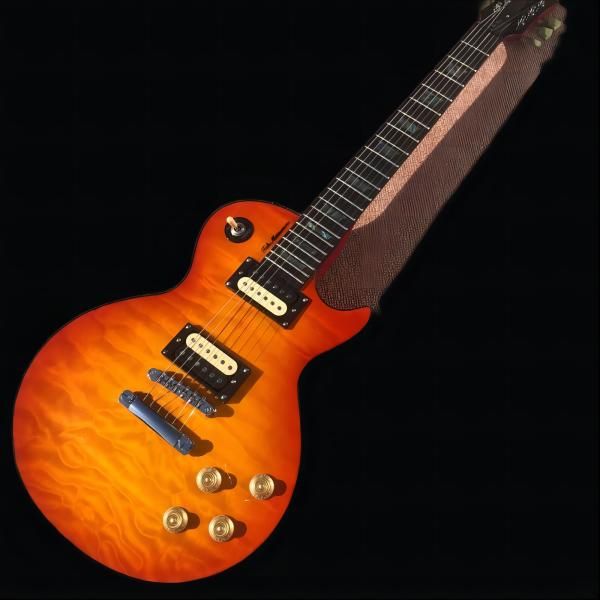 electric guitar, rosewood fingerboard, one piece of body and neck, frets binding, tune-o-matic bridge, chrome hardware, cherry burst color,
electric guitar, rosewood fingerboard, one piece of body and neck, frets binding, tune-o-matic bridge, chrome hardware, cherry burst color,